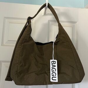 NWT BAGGU Nylon Shoulder Bag in Seaweed